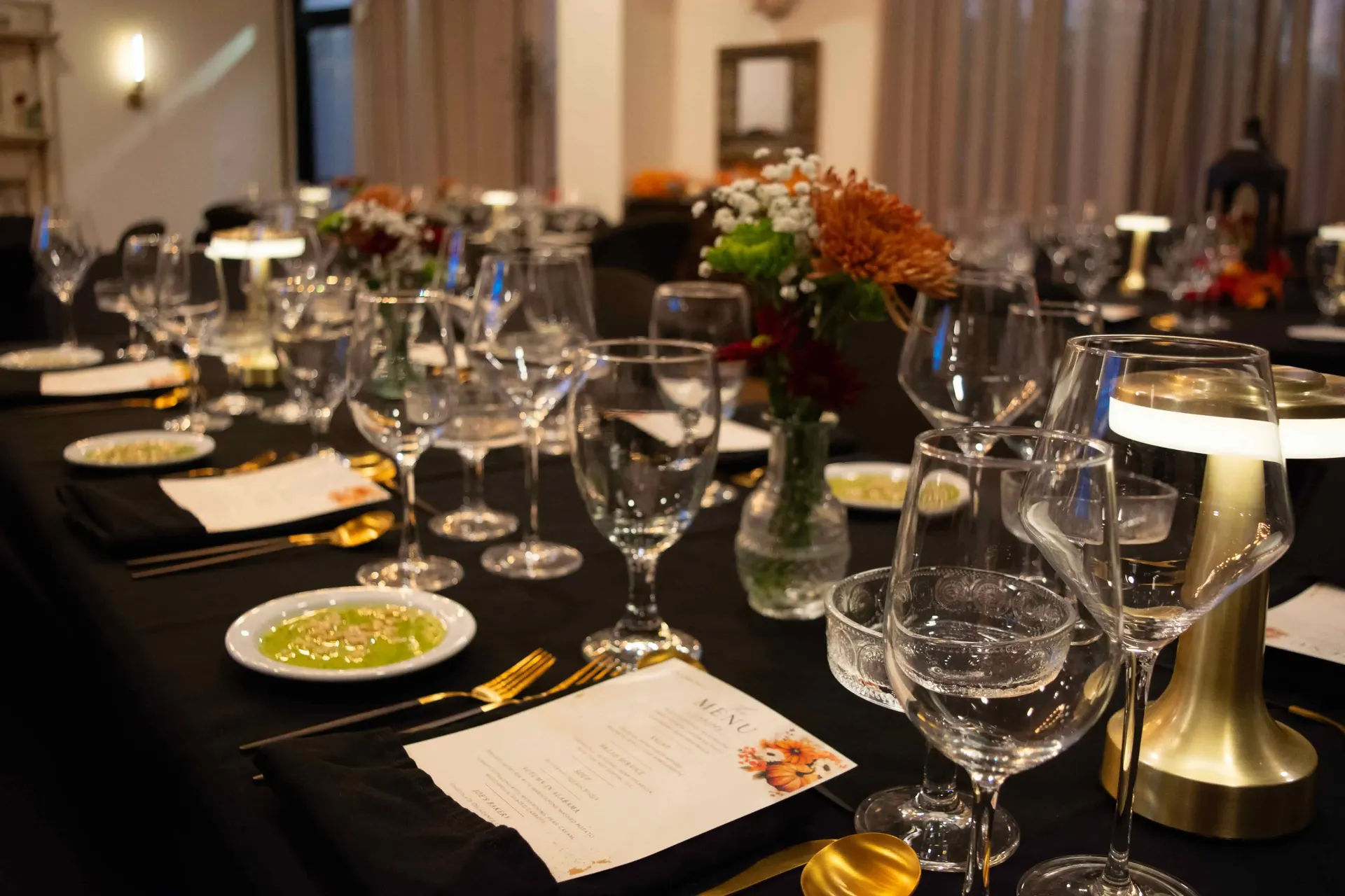 Plated private dinner setting by Joe's Kitchen, Bar & Bakery, serving Vestavia Hills, Alabama